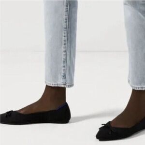 Rothy's The Flat Noir Mesh Textile Bows Black Classic Ballet Women’s 9